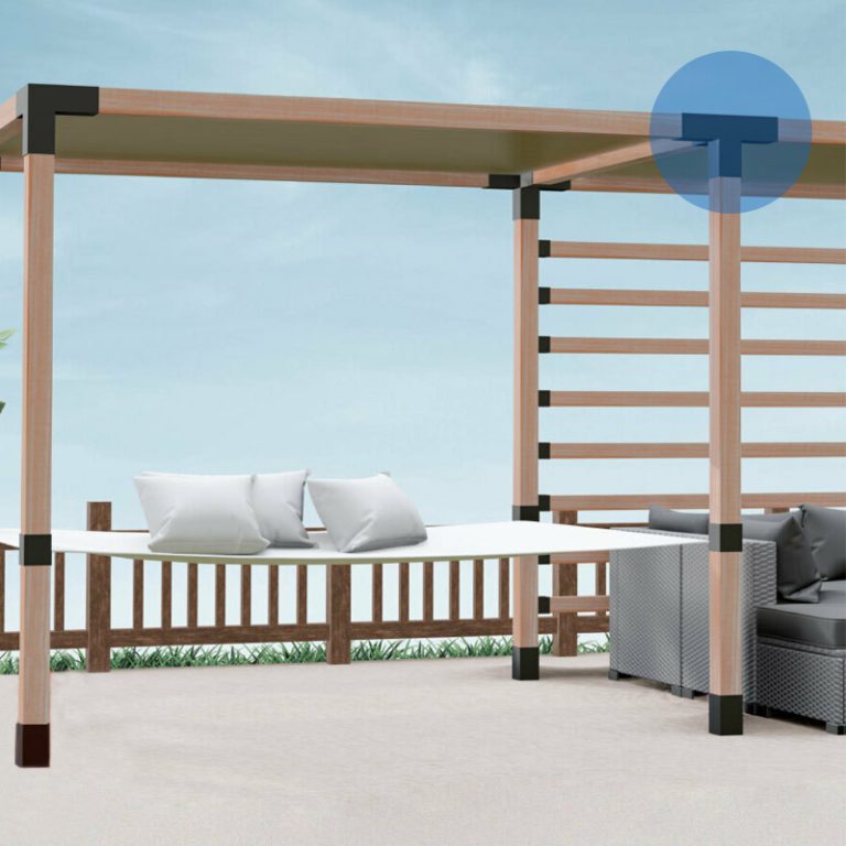 Wooden Pergola Over Fire Pit